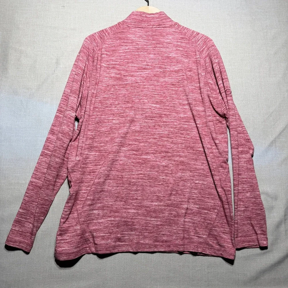 Reel Life 1/4 Zip Shirt Mens M Red Space Dye LS Performance Pullover Active